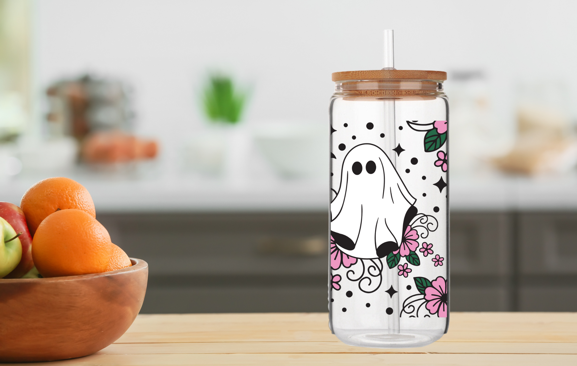 Floral Ghost Libbey Glass Cup – A Castro Creations